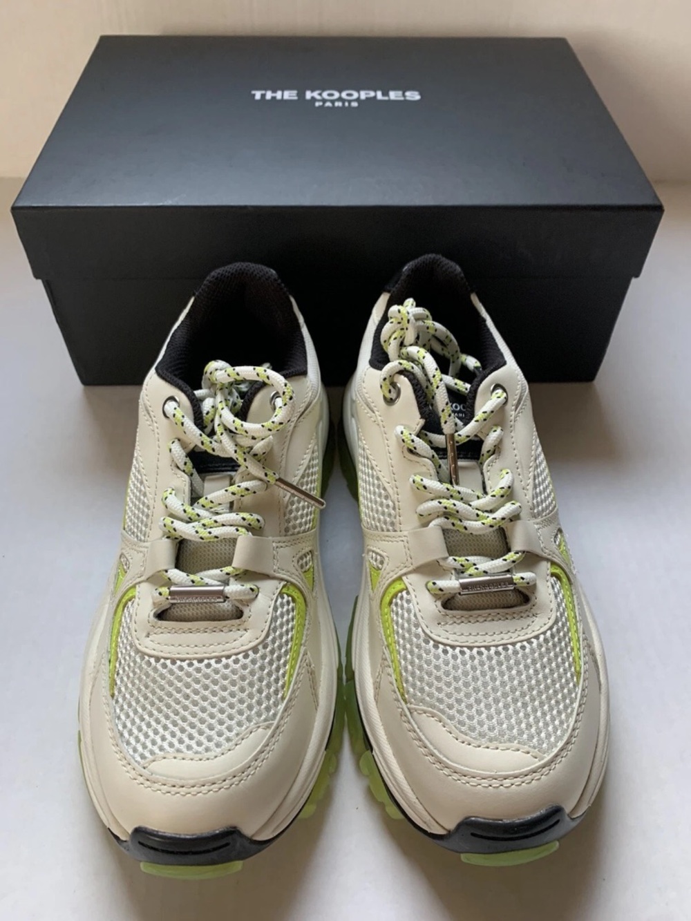 The Kooples Women's Sz FR 38 US 7 White Bi-color Sneakers NWB